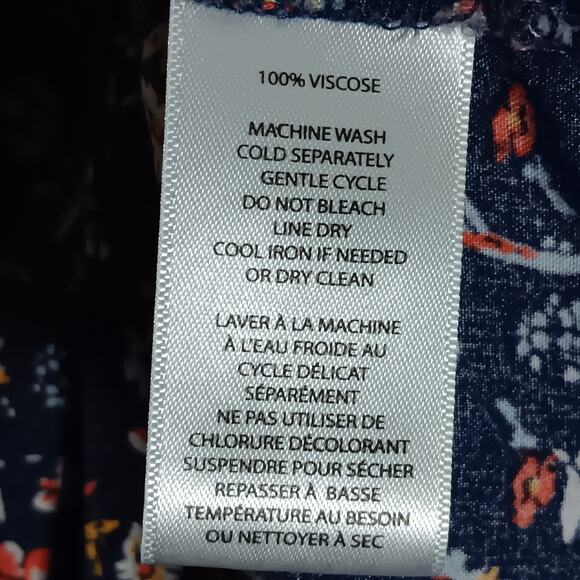 Beach Lunch Lounge Ditsy Floral Tunic Dress Size Medium Blue Sleeveless - Picture 7 of 10